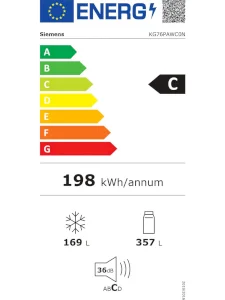 Siemens KG76PAWC0N Combi No Frost Refrigerator